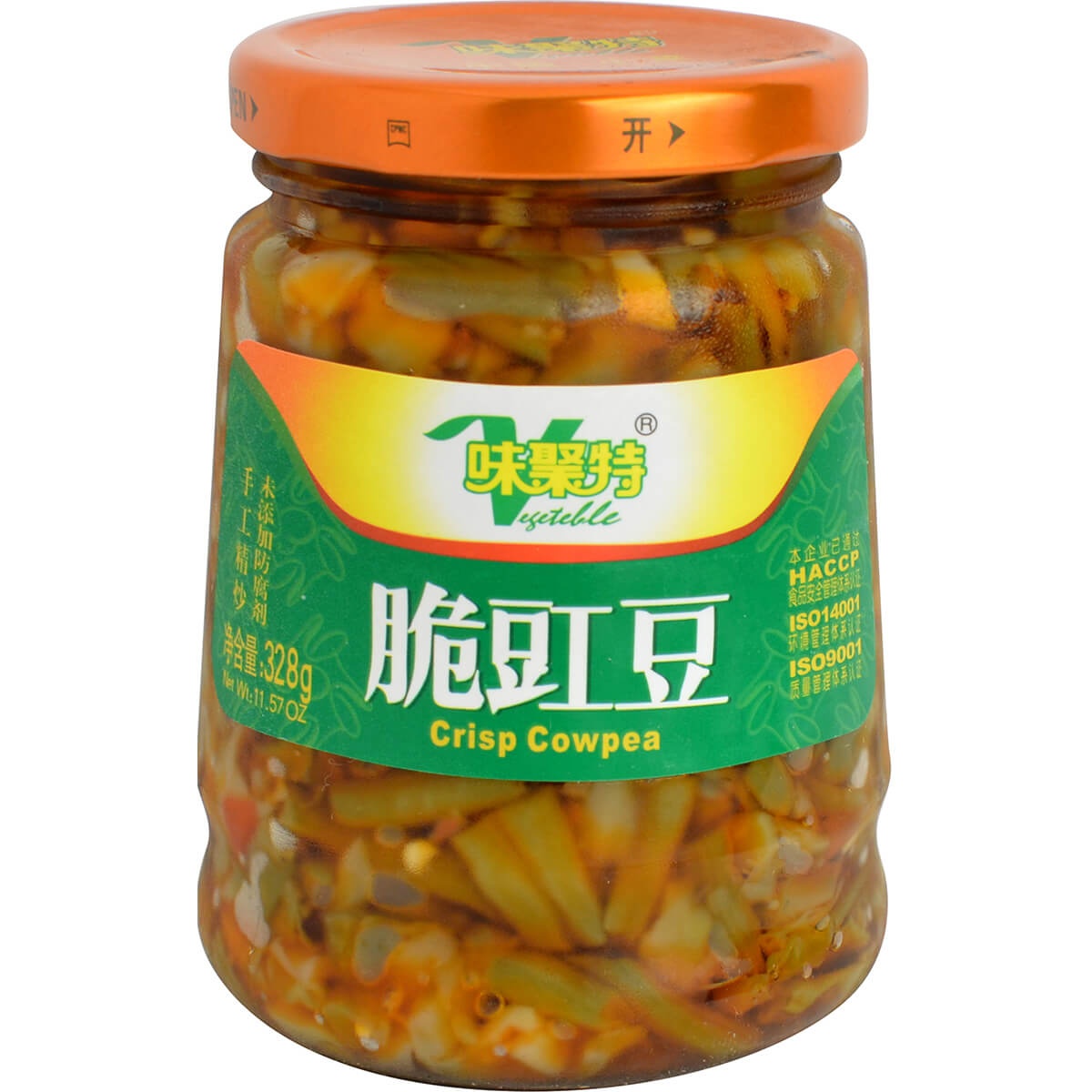 slide 1 of 1, Weijute Wei Ju Te Jar Crisp Cowpea, 328 gram