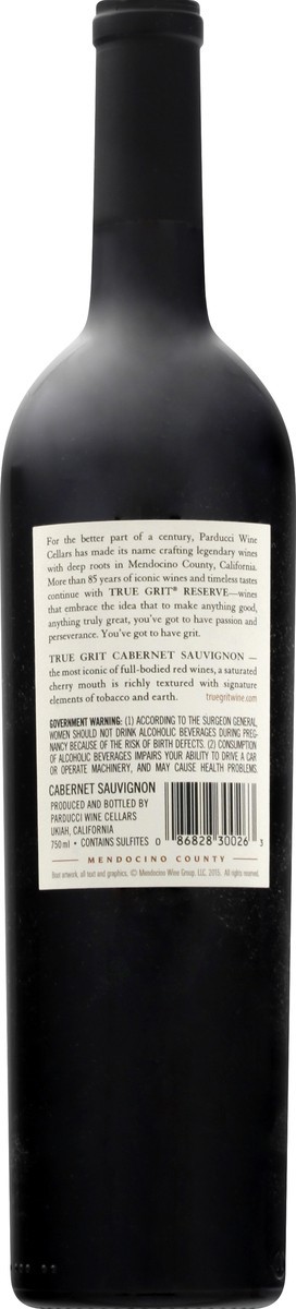 slide 4 of 9, True Grit Reserve Mendocino 2017 Cabernet Sauvignon 750 ml, 750 ml