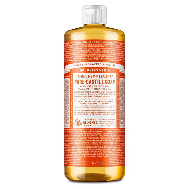 slide 1 of 3, Dr. Bronner's 18-In-1 Hemp Pure-Castile Soap - Tea Tree - 32 fl oz, 32 fl oz