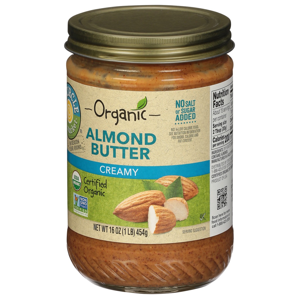 slide 3 of 9, Full Circle Market Organic Creamy Almond Butter 16 oz, 16 oz