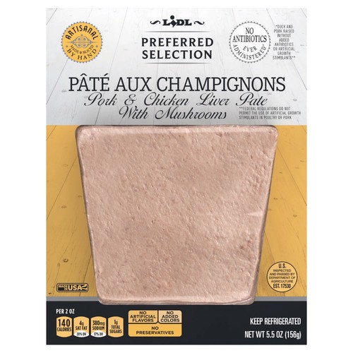 slide 1 of 1, Lidl Preferred Selection liver pâté, pork and chicken, 5.5 oz