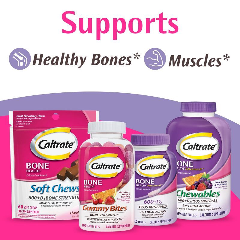 slide 9 of 10, Caltrate Bone Health 600 & D3 Bone Strength Calcium Dietary Supplement Tablets - 200ct, 200 ct