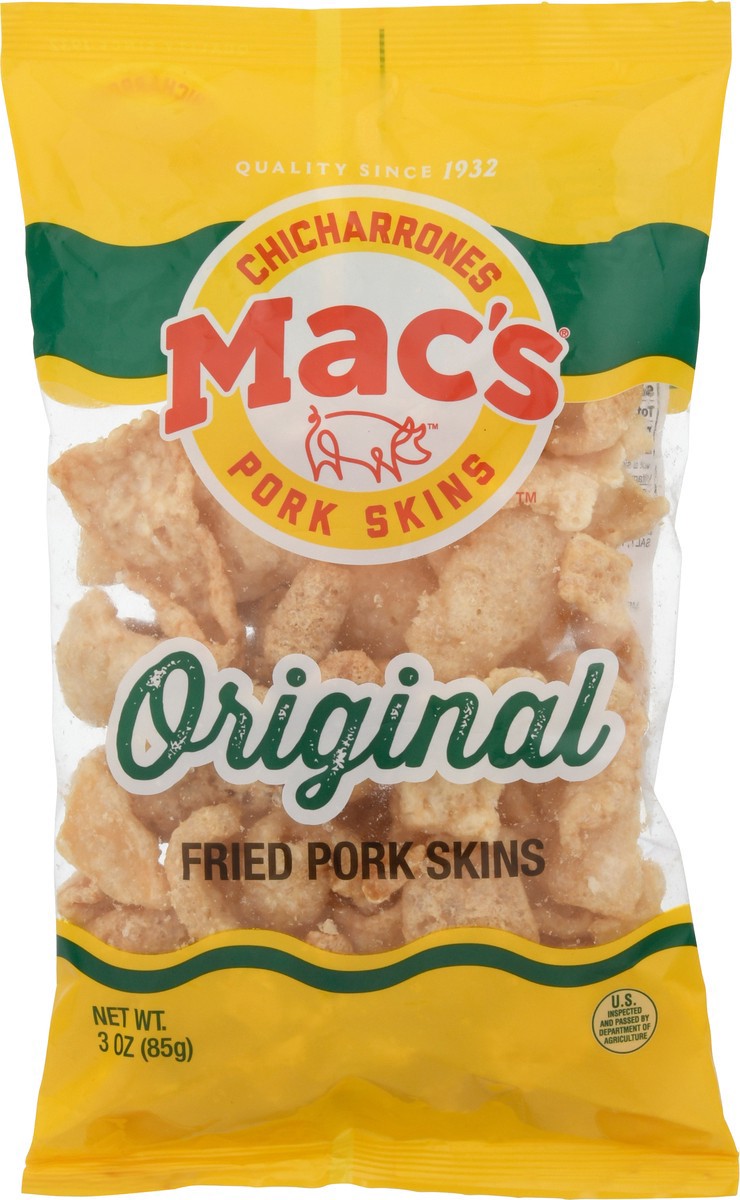 slide 9 of 11, Mac's Original Fried Pork Skins, 3 oz