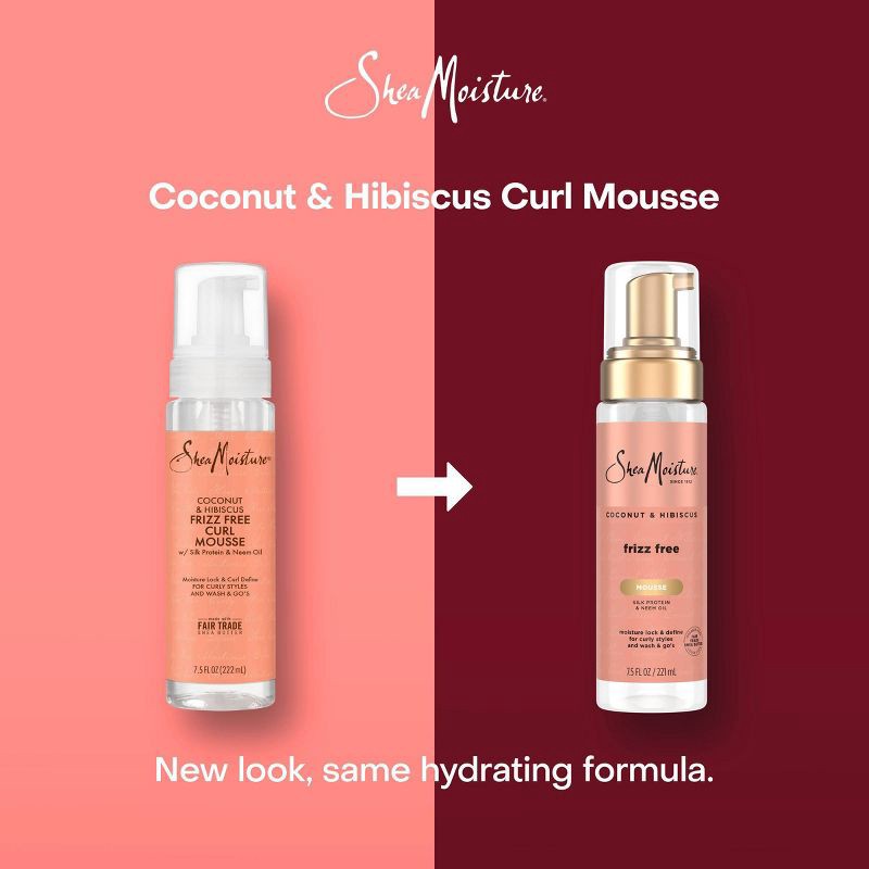 slide 4 of 8, SheaMoisture Coconut and Hibiscus Frizz-Free Curl Mousse - 7.5 fl oz, 7.5 fl oz