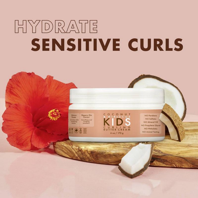 slide 3 of 6, SheaMoisture Coconut & Hibiscus Kids' Curling Hair Butter Cream - 6oz, 6 oz