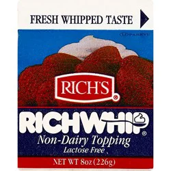 Richs Richwhip Topping Non Dairy Lactose Free - 8 Oz
