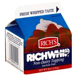 Richs Richwhip Topping Non Dairy Lactose Free - 8 Oz