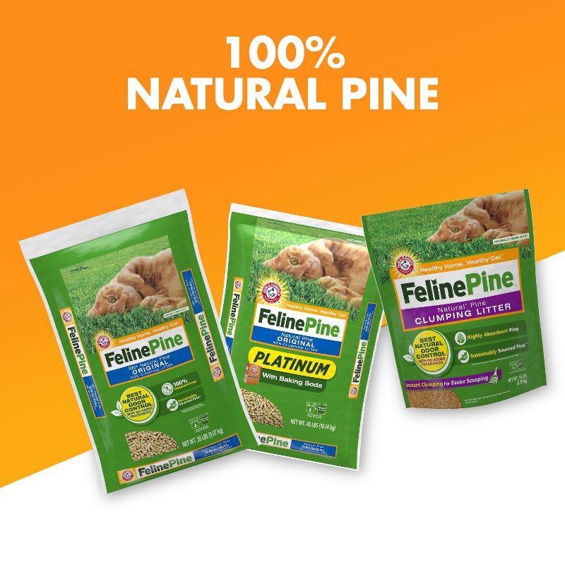 slide 11 of 12, Feline Pine Original 100% Natural Low Dust Clumping Cat Litter - 20lb, 20 lb