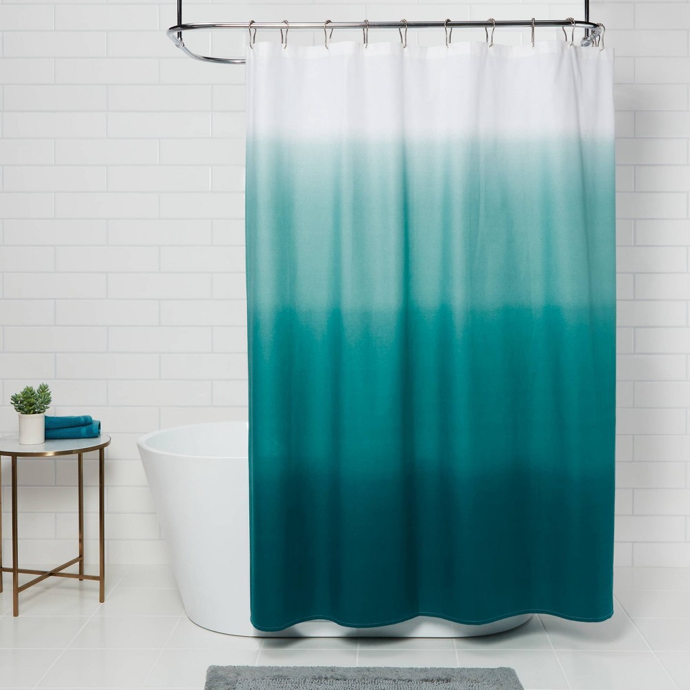 slide 5 of 5, Ombre Shower Curtain Seafoam Green - Threshold, 1 ct