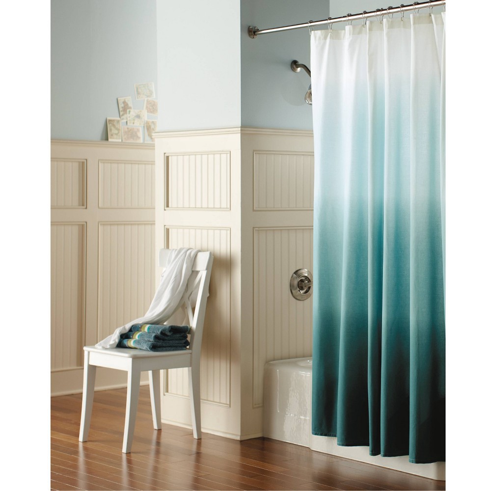 slide 4 of 5, Ombre Shower Curtain Seafoam Green - Threshold, 1 ct