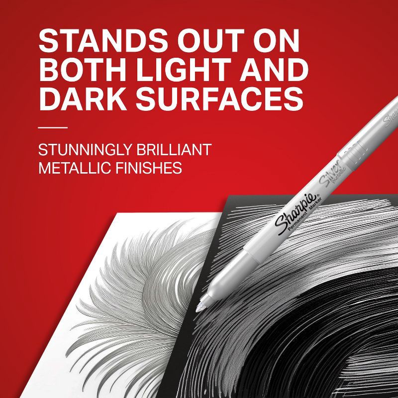 slide 3 of 10, Sharpie 3pk Permanent Markers Fine Tip Metallic Gold/Silver/Bronze: Quick Drying, Durable, Water-Resistant, Art & Stationery, 3 ct