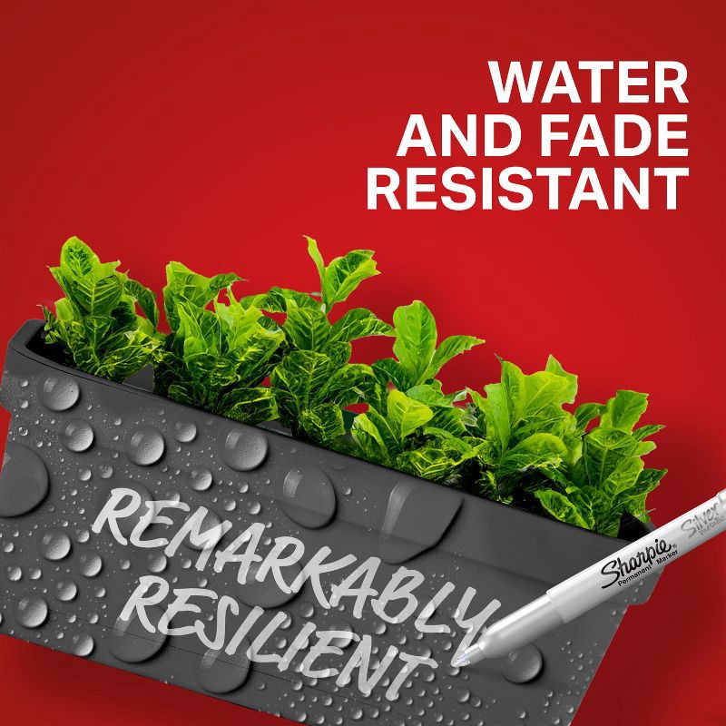 slide 5 of 10, Sharpie 3pk Permanent Markers Fine Tip Metallic Gold/Silver/Bronze: Quick Drying, Durable, Water-Resistant, Art & Stationery, 3 ct