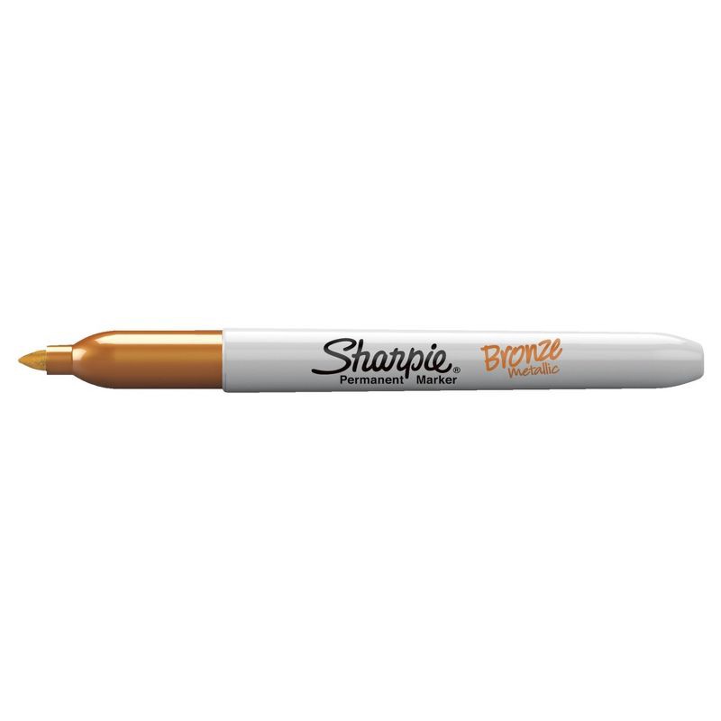 slide 10 of 10, Sharpie 3pk Permanent Markers Fine Tip Metallic Gold/Silver/Bronze, 3 ct