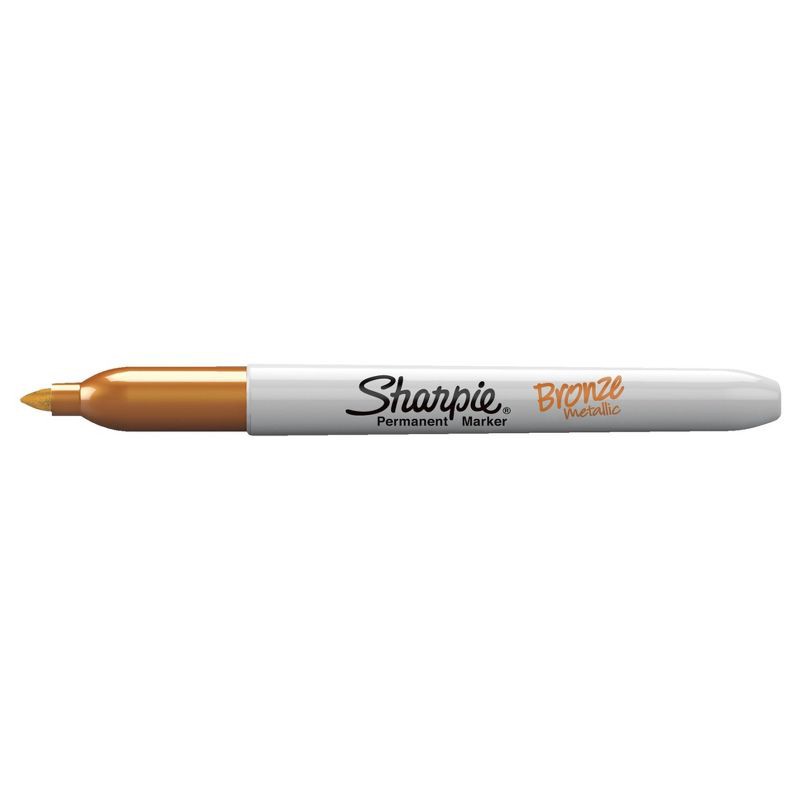 slide 10 of 10, Sharpie 3pk Permanent Markers Fine Tip Metallic Gold/Silver/Bronze: Quick Drying, Durable, Water-Resistant, Art & Stationery, 3 ct