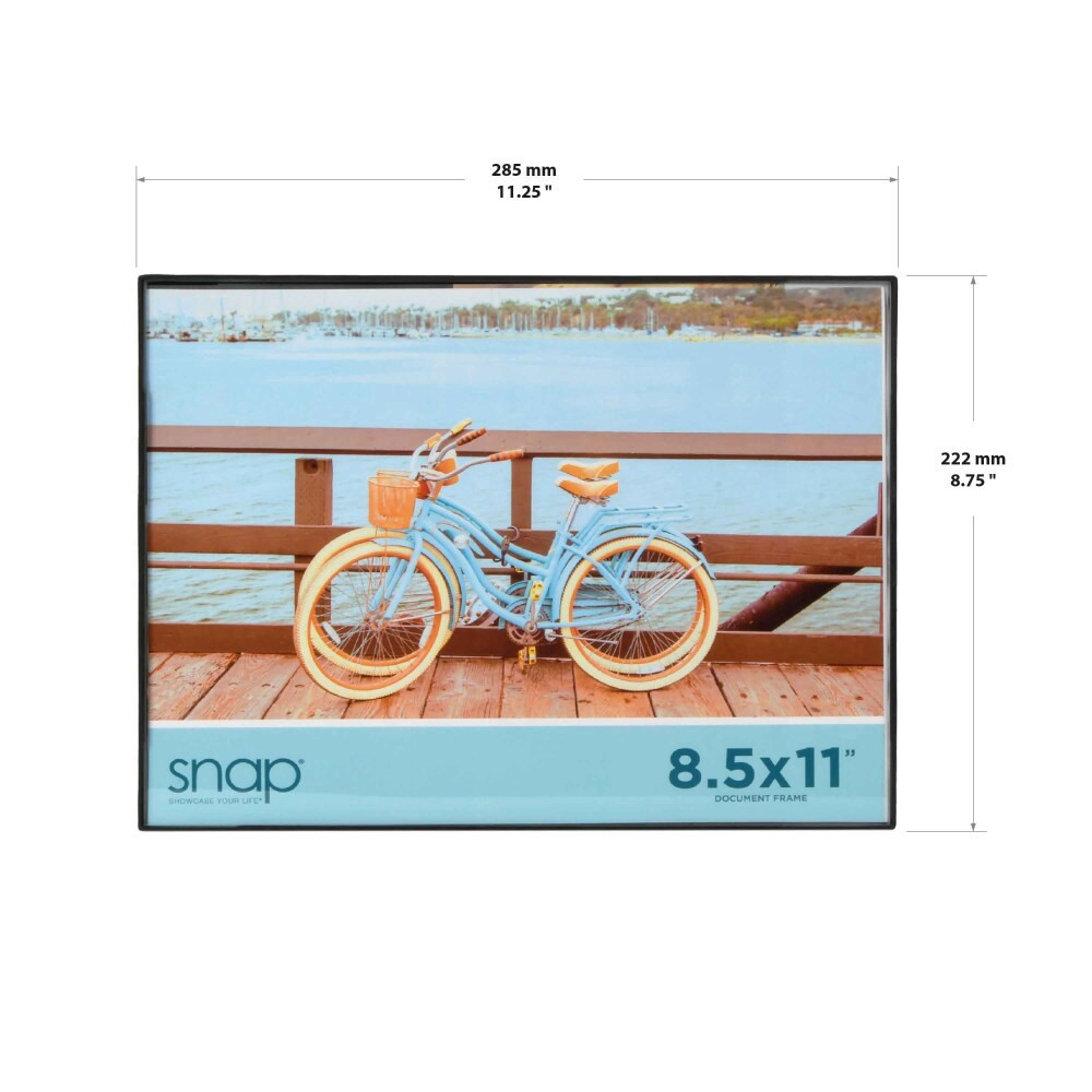 slide 3 of 5, Snap 8.5X11 Front Load Photo Frame - Black, 8.5 in x 11 in