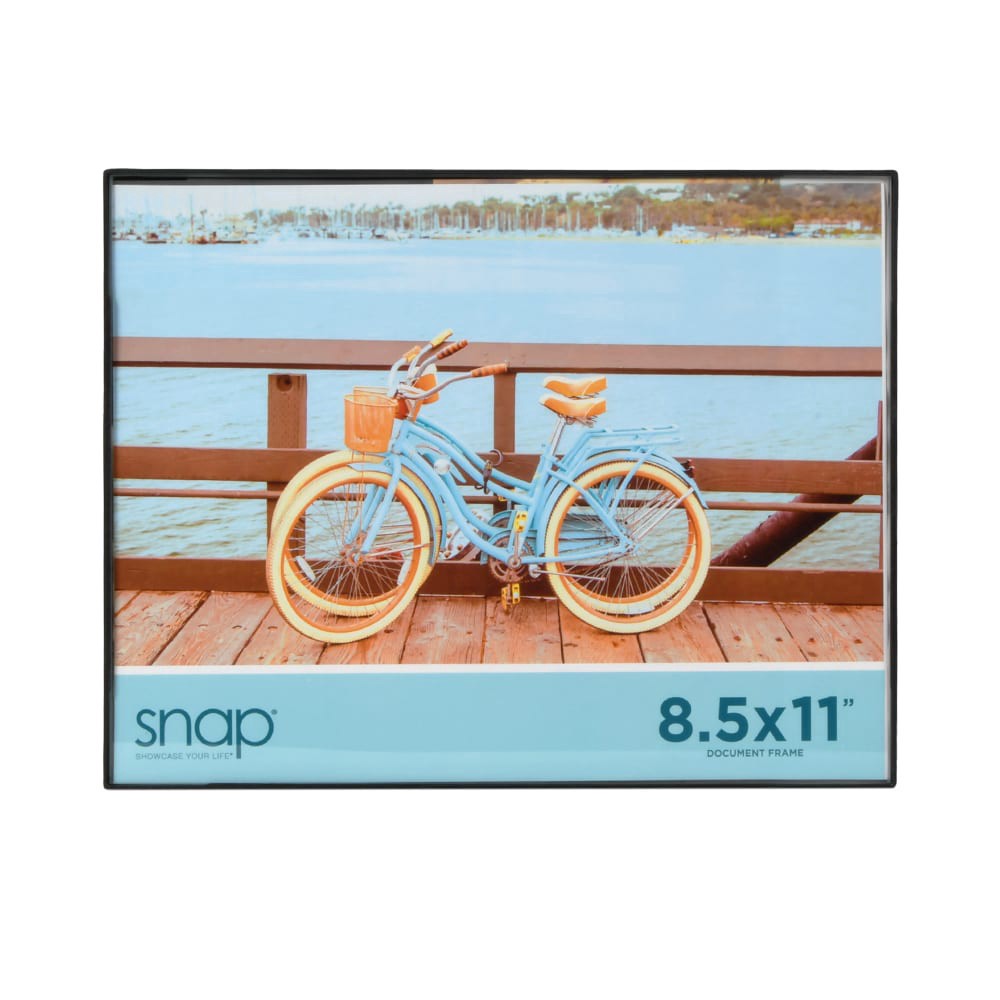 slide 1 of 5, Snap 8.5X11 Front Load Photo Frame - Black, 8.5 in x 11 in