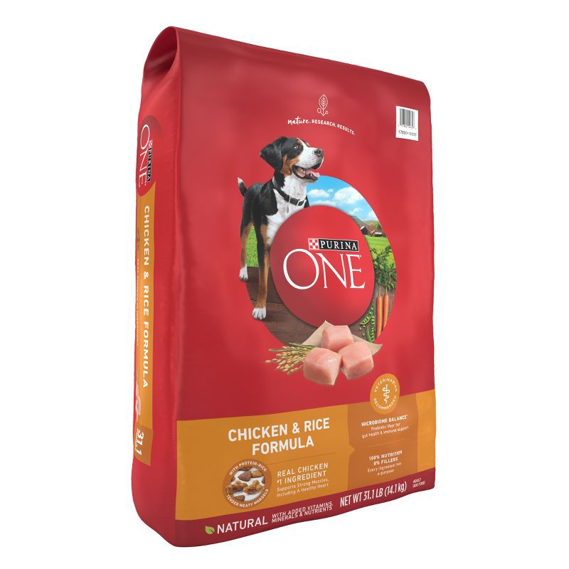 slide 4 of 7, Purina ONE SmartBlend Natural Dry Dog Food with Chicken & Rice - 31.1lbs, 31.1 lb