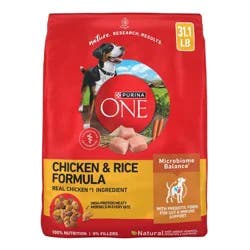 Purina ONE SmartBlend Natural Dry Dog Food with Chicken & Rice - 31.1lbs
