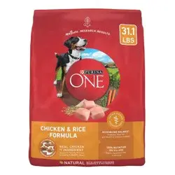 Purina ONE SmartBlend Natural Dry Dog Food with Chicken & Rice - 31.1lbs