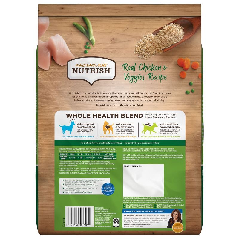 slide 2 of 8, Rachael Ray Nutrish Whole Health Blend Real Chicken and Vegetable Recipe Dry Dog Food - 6lbs, 6 lb