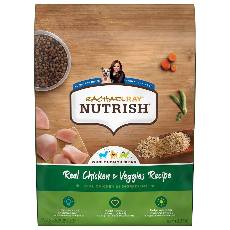 slide 1 of 8, Rachael Ray Nutrish Real Chicken & Vegetable Recipe Super Premium Dry Dog Food - 6lbs, 6 lb