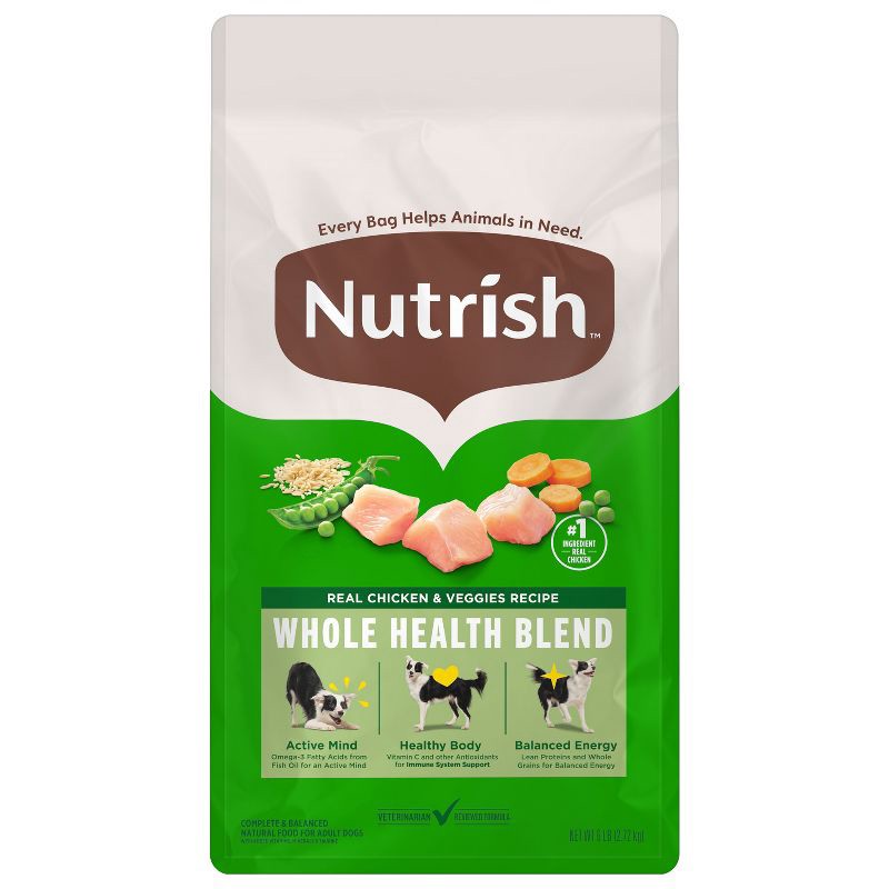 slide 1 of 10, Nutrish Whole Health Blend Real Chicken and Vegetable Recipe Dry Dog Food - 6lbs, 6 lb