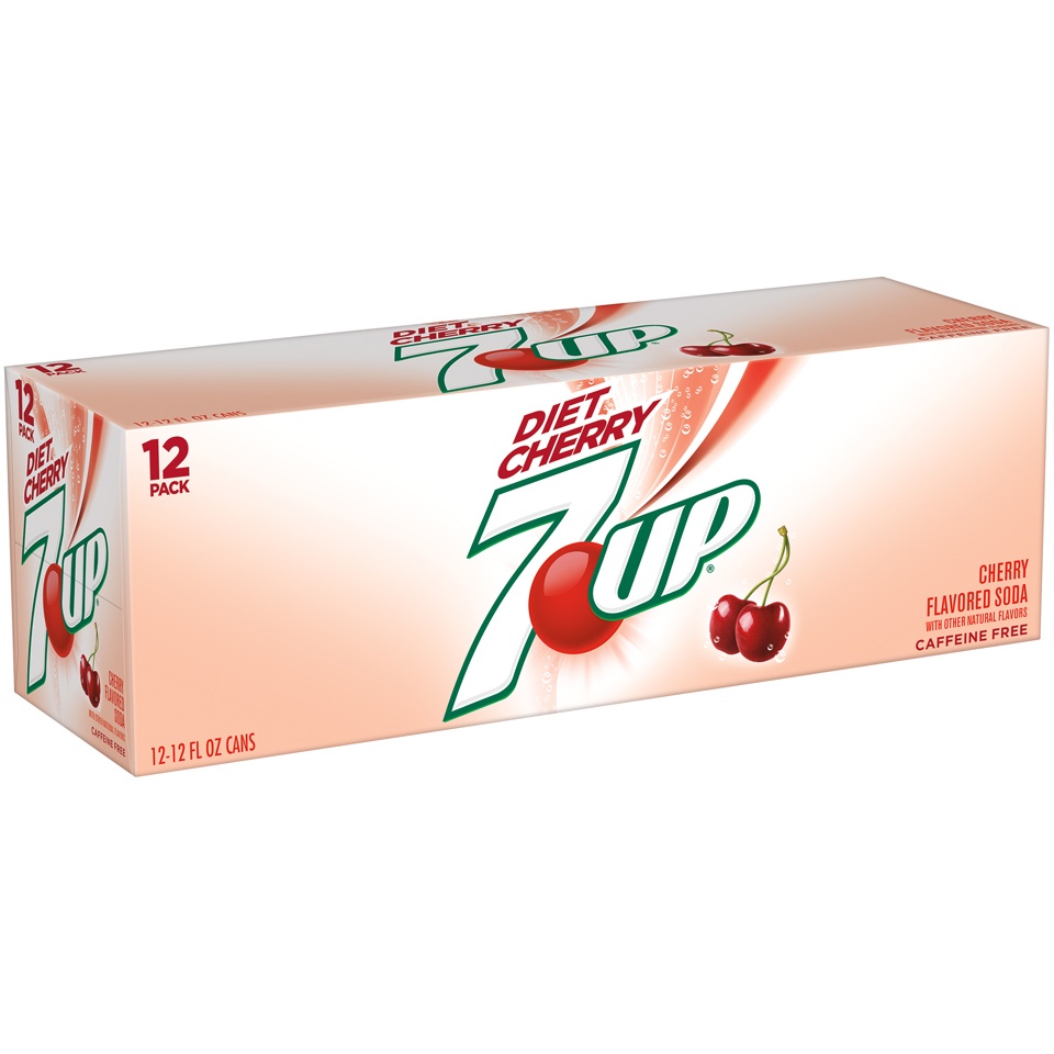 slide 2 of 3, 7-Up 12 Pack Zero Sugar Cherry Soda 12 ea Box, 12 ct; 12 fl oz
