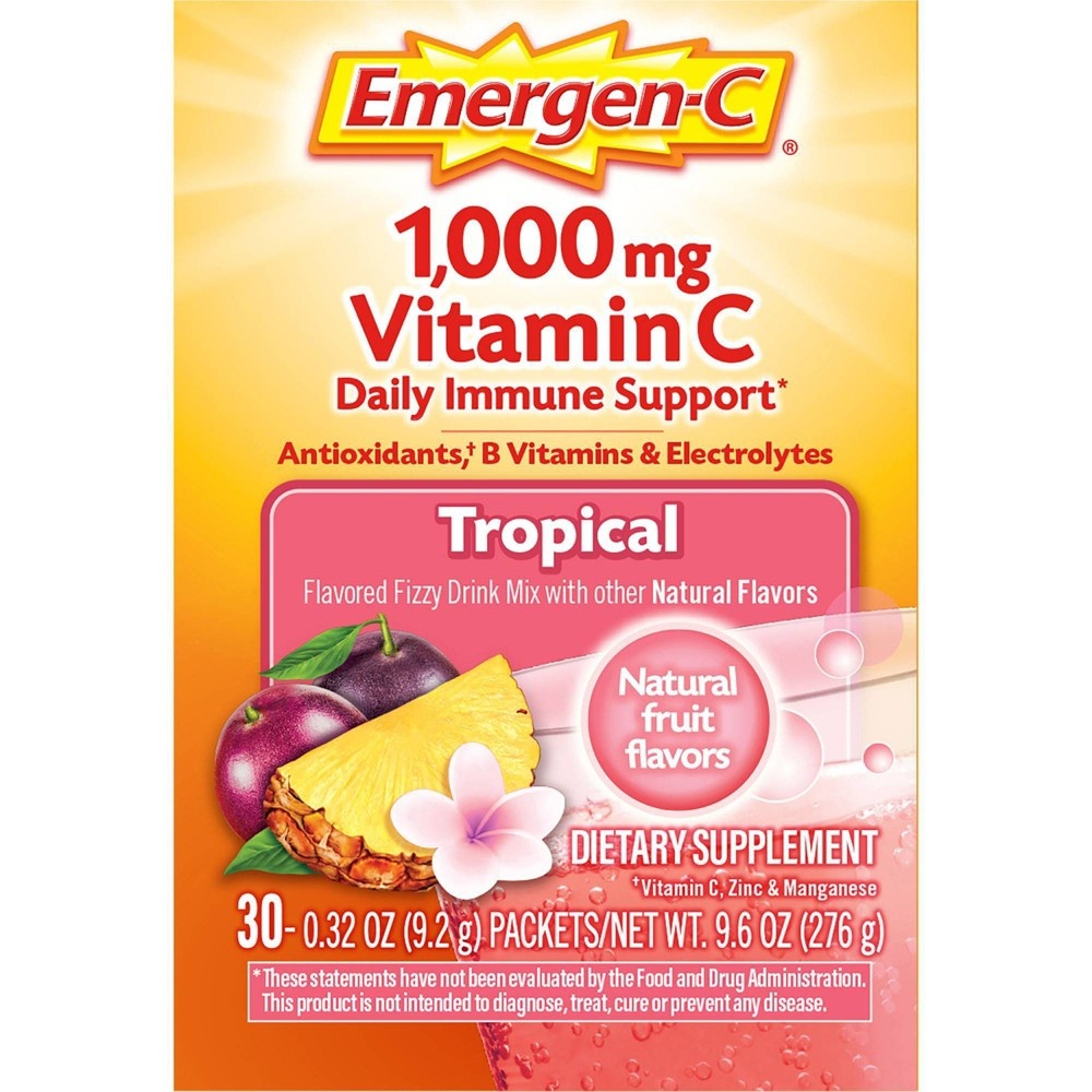 slide 8 of 8, Emergen-C Dietary Supplement Drink Mix - Tropical - 30ct, 30 ct