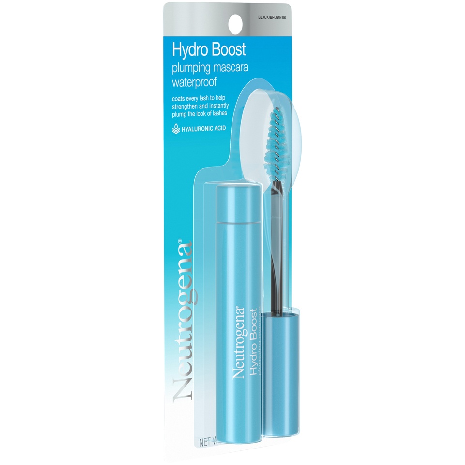 slide 3 of 6, Neutrogena Hydro Boost Plumping Waterproof Mascara Black/Brown 08, 21 oz