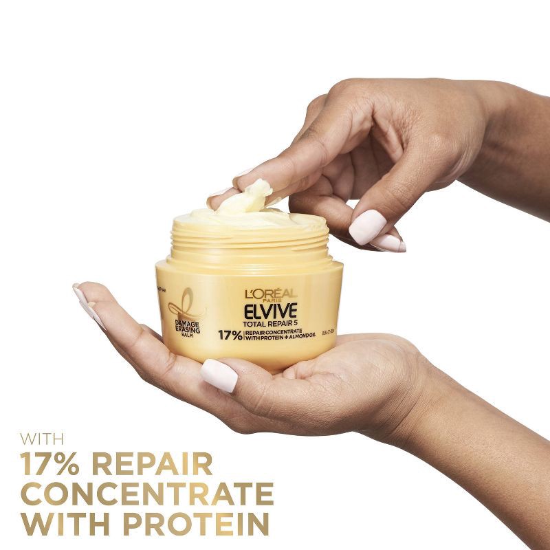 slide 4 of 5, L'Oreal Paris Elvive Total Hair Repair 5 Damage Erasing Balm - 8.5 fl oz, 8.5 fl oz