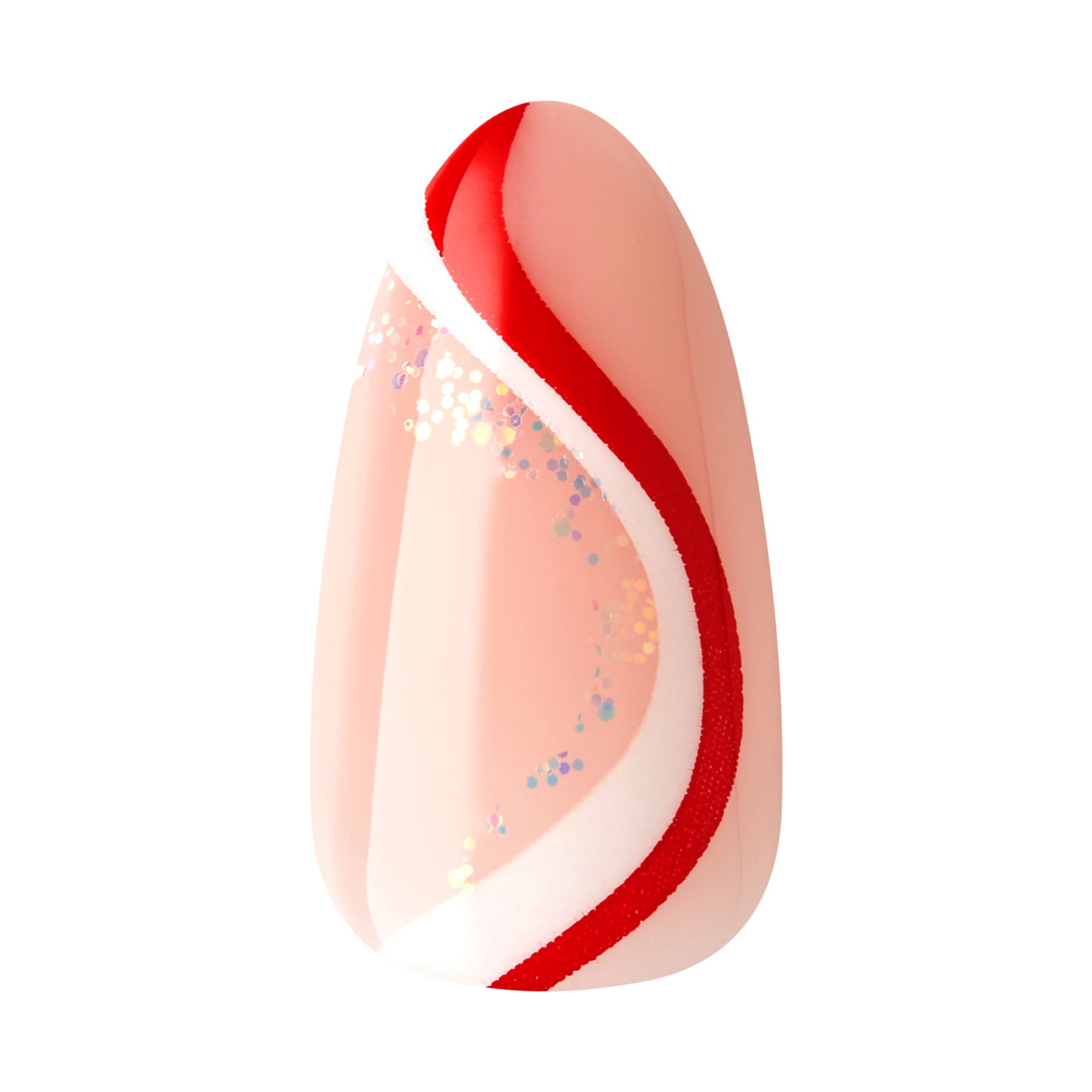 slide 3 of 5, KISS Voguish Fantasy Holiday Press-On Nails, White, Medium Length, Almond Shaped, 31 Ct., 1 ct