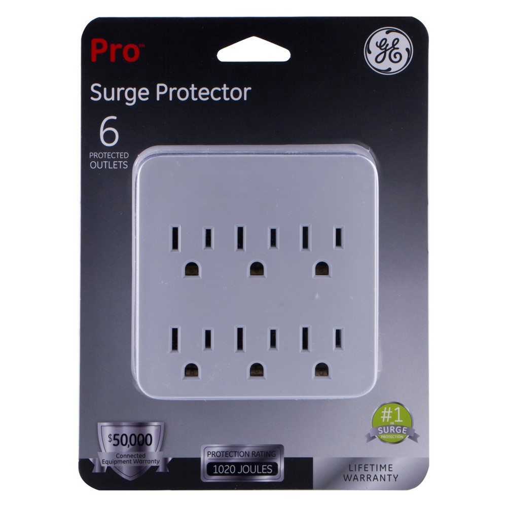 slide 7 of 8, General Electric GE 6 Outlet Surge Protector Charging Station, 1 ct