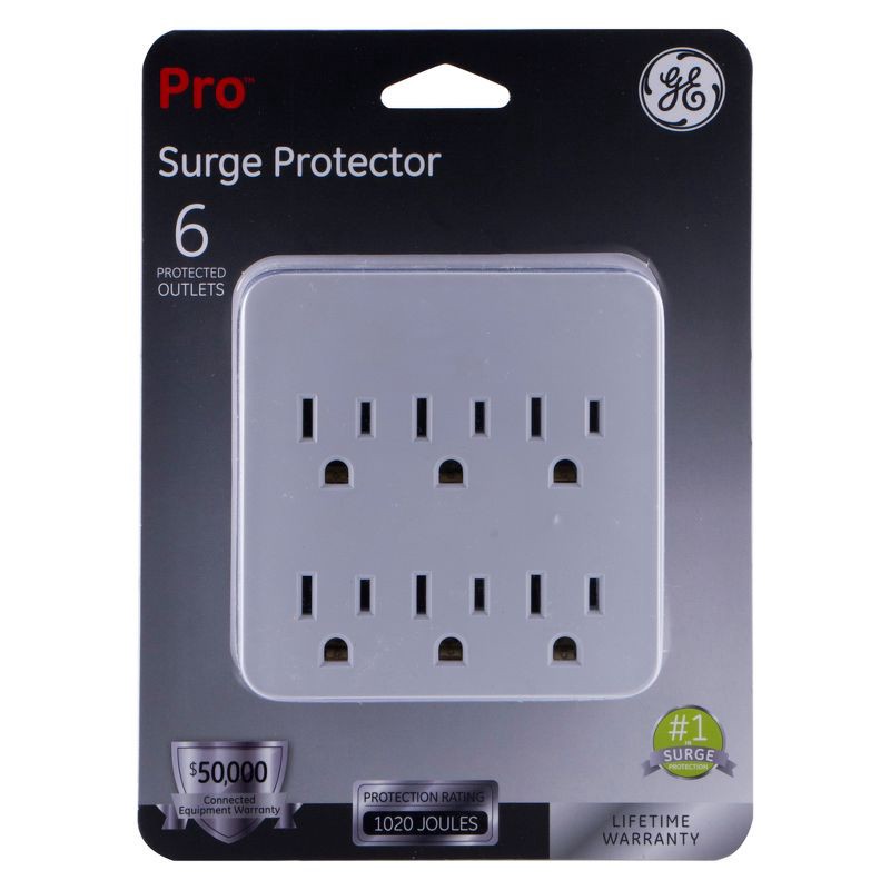 slide 1 of 6, General Electric GE 6 Outlet Surge Protector Charging Station, 1 ct