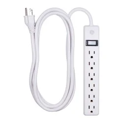 General Electric GE 6 Outlet Power Strip Black or White