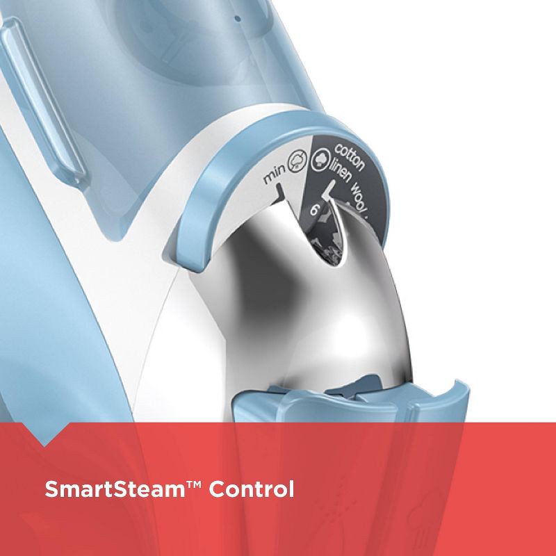 slide 3 of 9, BLACK+DECKER Steam Iron Retractable Cord Gray: 1200W Nonstick Soleplate, Anti-Drip, Vertical Steam, Comfort-Grip Handle, 1 ct