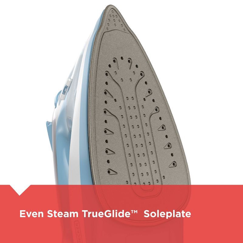 slide 5 of 9, BLACK+DECKER Steam Iron Retractable Cord Gray: 1200W Nonstick Soleplate, Anti-Drip, Vertical Steam, Comfort-Grip Handle, 1 ct