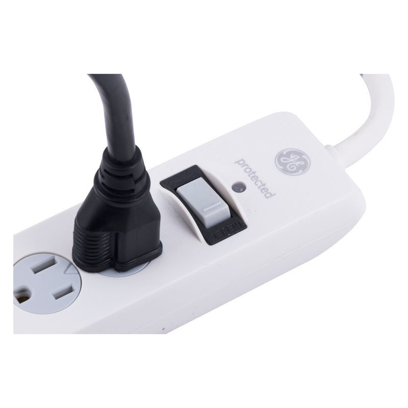 slide 2 of 5, General Electric GE 6 Outlet Surge Protector with 8' Extension Cord Twist To Close Safety Covers White, 1 ct