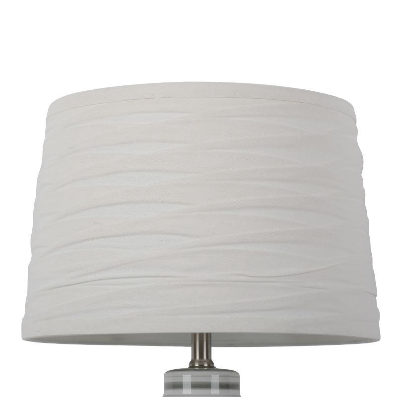 slide 2 of 3, Linen Overlay Modified Drum Large Lamp Shade Ivory - Threshold™: Cotton-Polyester Blend, No Assembly Required, 1 ct