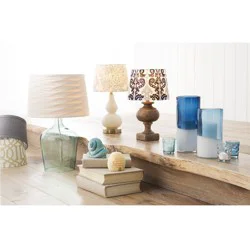 Linen Overlay Modified Drum Large Lamp Shade Ivory - Threshold™: Cotton-Polyester Blend, No Assembly Required