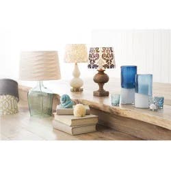 Linen Overlay Modified Drum Large Lamp Shade Ivory - Threshold™: Cotton-Polyester Blend, No Assembly Required