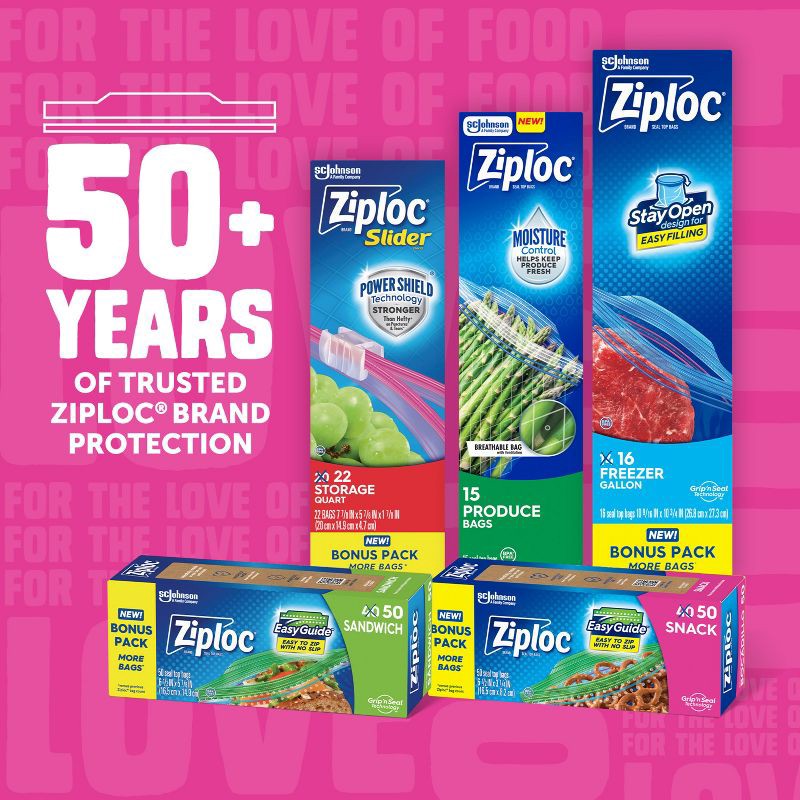 slide 11 of 13, Ziploc Snack Bags with Grip 'n Seal Technology - 108ct, 108 ct