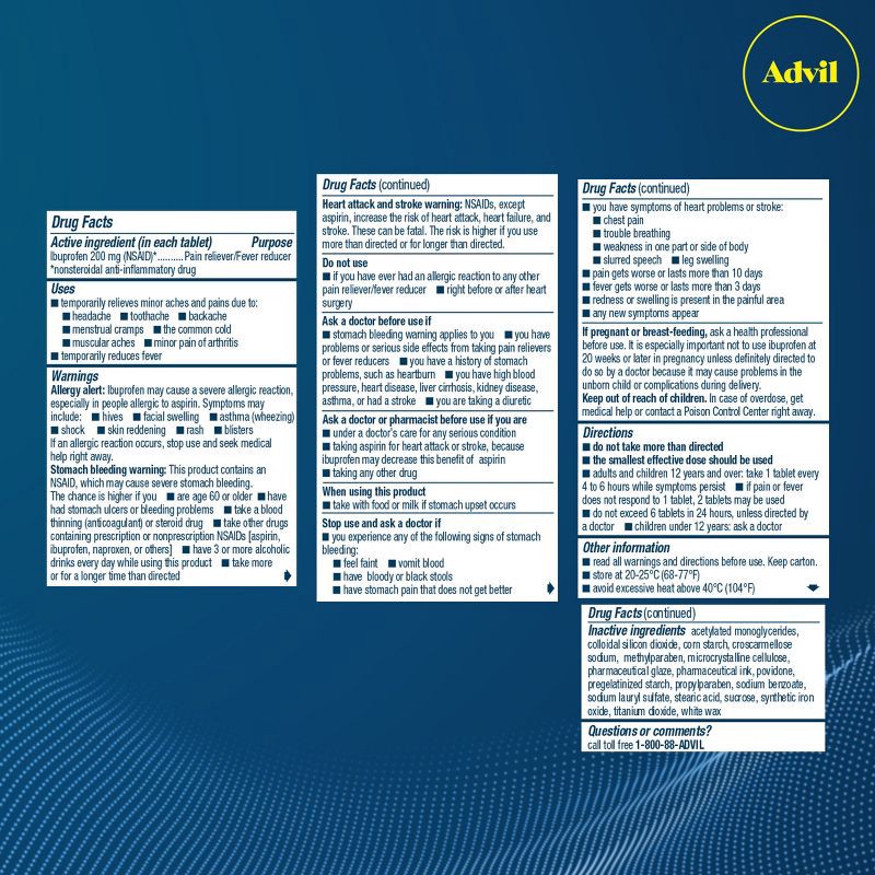slide 14 of 14, Advil Pain Reliever/Fever Reducer Coated Tablets - Ibuprofen (NSAID) - 20ct, 20 ct