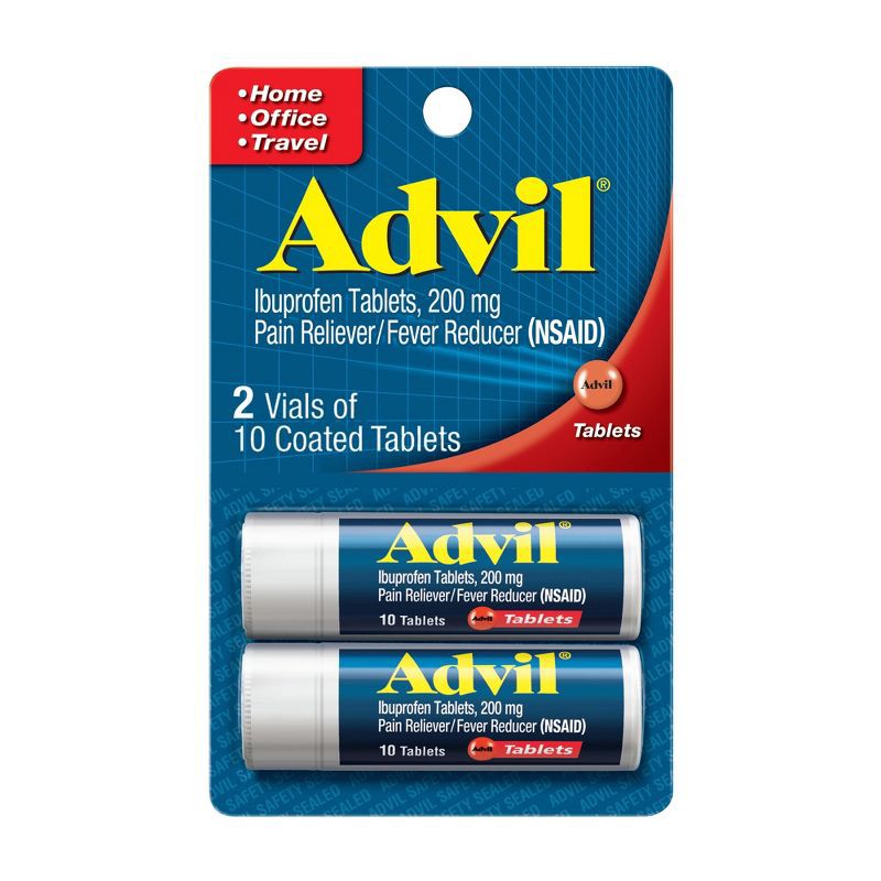 slide 1 of 9, Advil Pain Reliever/Fever Reducer Coated Tablets - Ibuprofen (NSAID) - 20ct, 20 ct