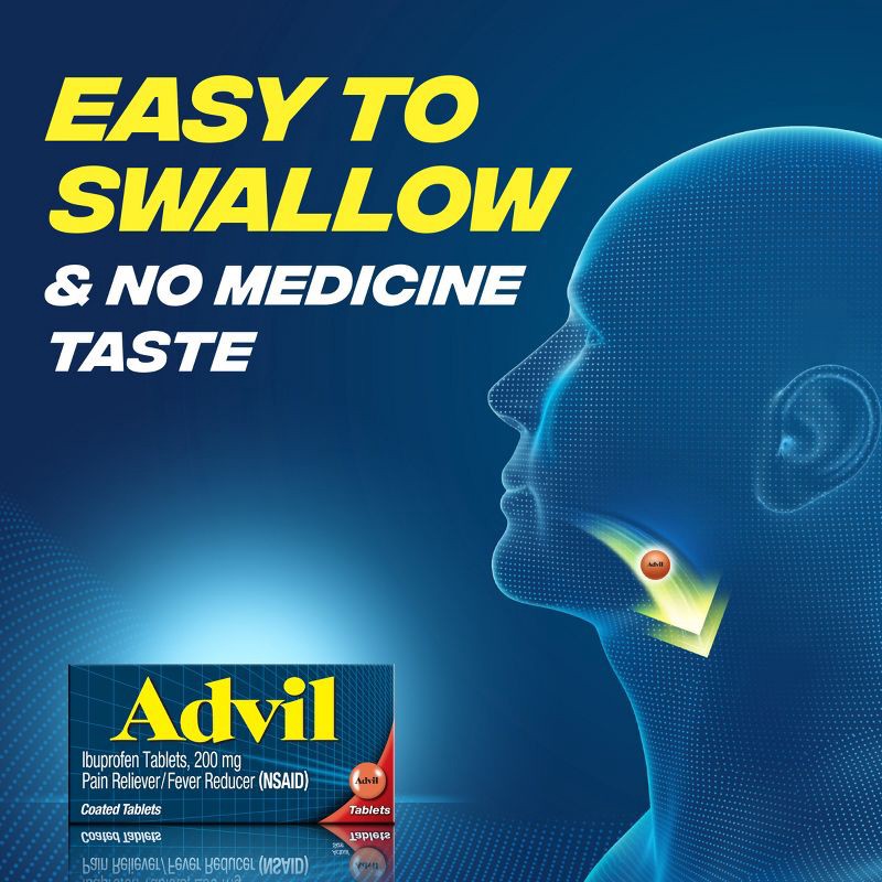 slide 7 of 14, Advil Pain Reliever/Fever Reducer Coated Tablets - Ibuprofen (NSAID) - 20ct, 20 ct