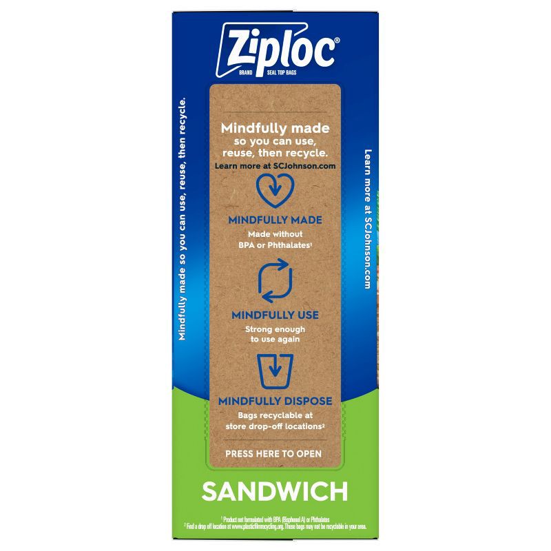 slide 13 of 13, Ziploc Sandwich Bags with Grip 'n Seal Technology - 90ct, 90 ct