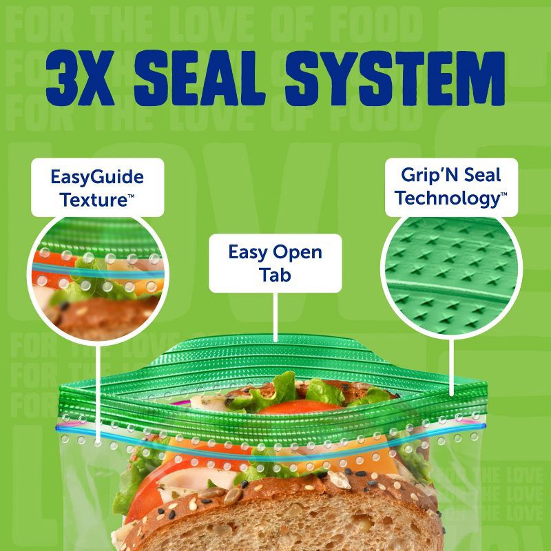 slide 7 of 12, Ziploc Sandwich Bags with Grip 'n Seal Technology - 105ct, 105 ct