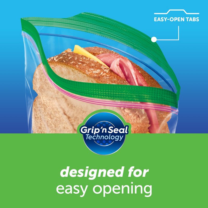 slide 7 of 13, Ziploc Sandwich Bags with Grip 'n Seal Technology - 90ct, 90 ct