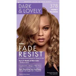 Dark and Lovely Fade Resist Permanent Hair Color - 378 Honey Blonde: Ammonia-Free, With Shea Butter and Argan Oil, For Textured Curly Hair