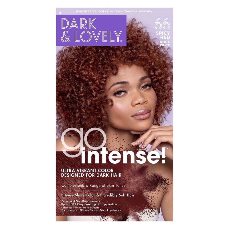 slide 1 of 8, Dark and Lovely Go Intense Ultra Vibrant Permanent Hair Color - 3.3 fl oz - 66 Spicy Red - 1 Kit, 1 ct
