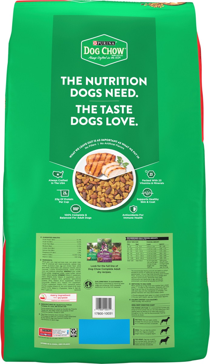 slide 8 of 8, Purina Dog Chow Complete Adult Dry Dog Food Kibble With Chicken Flavor, 44 lb